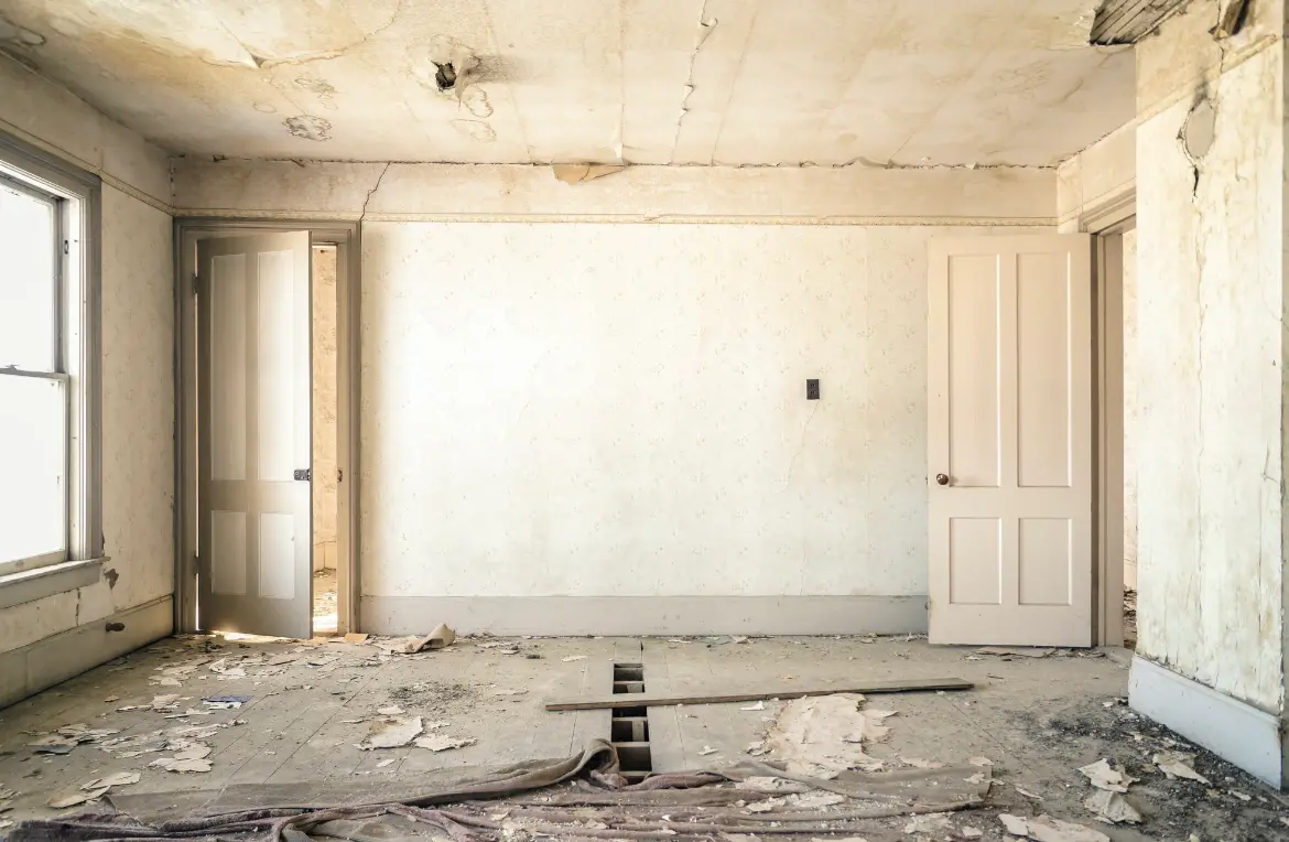 Waste disposal crew managing a cleanout project in West Fargo